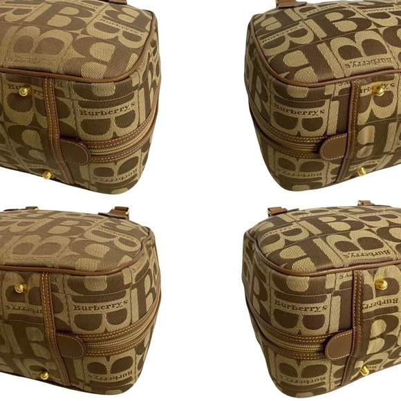 Burberry Mini Boston Bag Canvas Handbag 71695 in Excellent condition - Picture 8 of 9